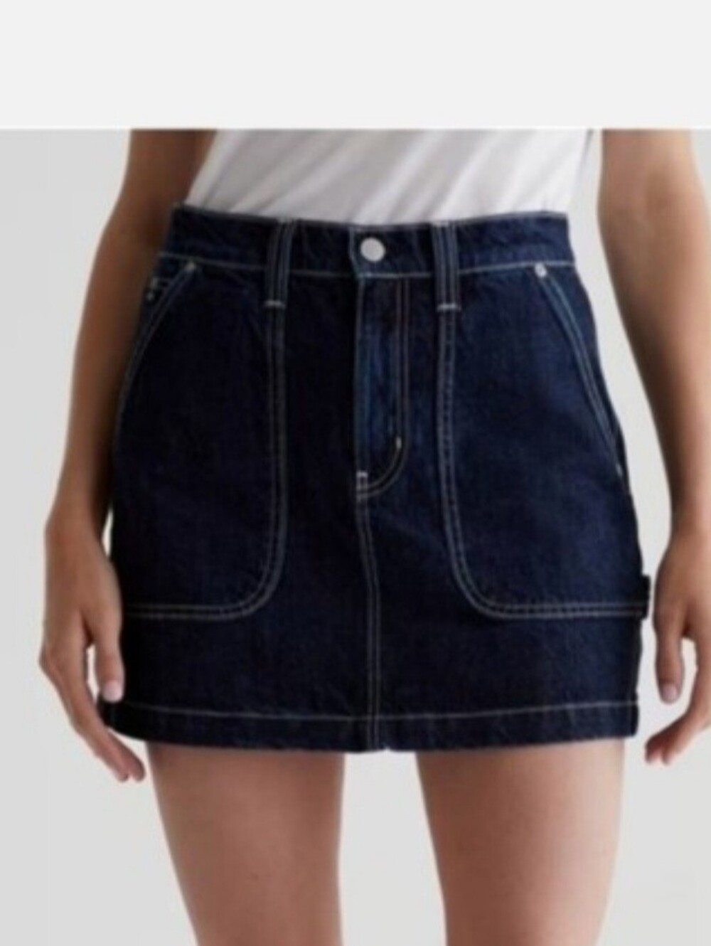 AG Adriano Goldschmied Jae Utility Denim Skirt In Intersteller, Size 29